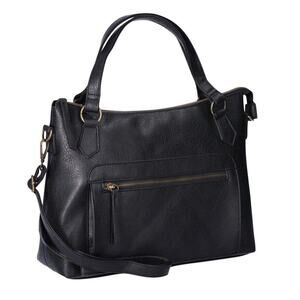 T Shirt & Jeans Women’s Shoulder Bag Purse, Bri Satchel, Handbag Brass Black $60